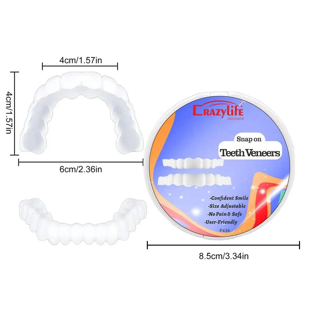 Snap On Teeth Veneers Cover The Imperfects Teeth Fake Tooth Instant Confidence Smile Temporary Teeth Teeth Beauty Tool Cosmetic