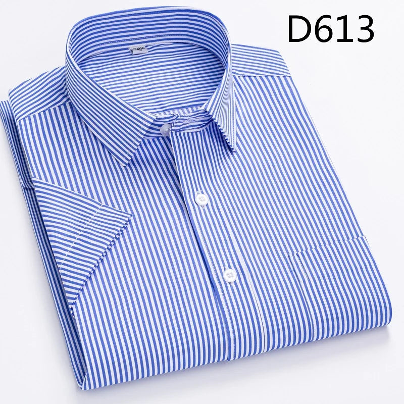Men's short-sleeved shirt casual non-ironing anti-wrinkle spring summer shirt top high-quality slim-fit formal wear to work