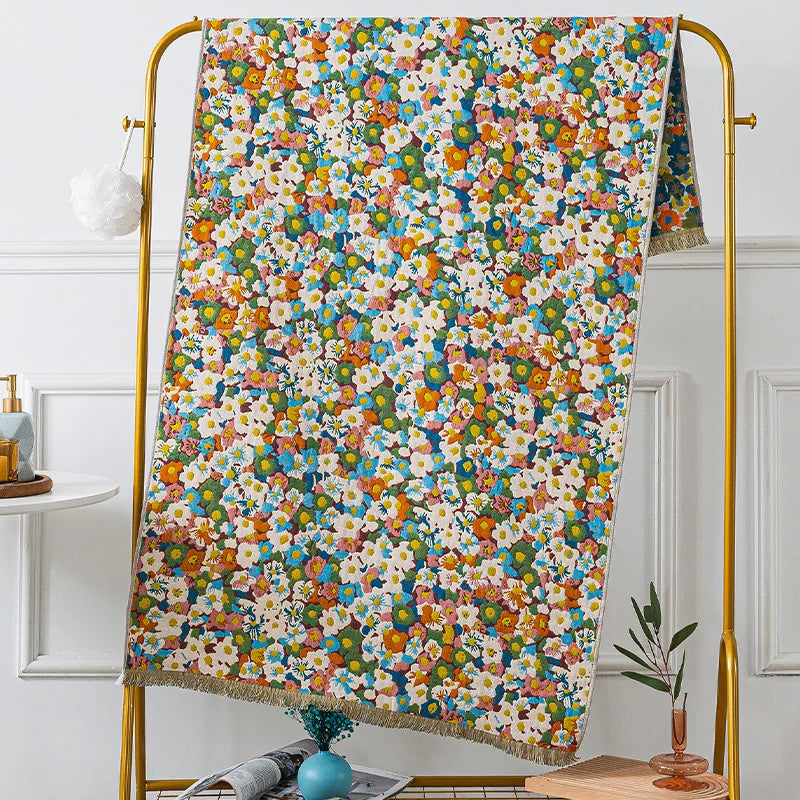 Large And Thick Bath Towels Pure Cotton Gauze Tassel Shower Robe Soft Absorb Water Bathroom Wrapped Towel Beach Towel 80x160cm