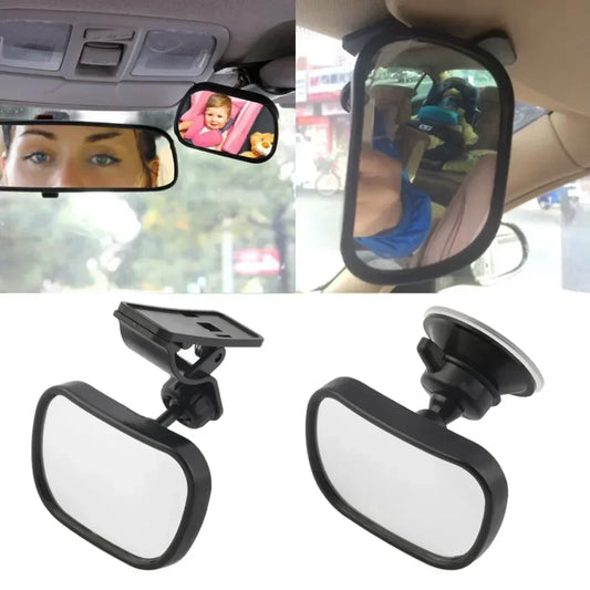 Adjustable Car Baby Rearview Mirror Baby Rear Seat Rearview Mirror 2 in 1 Mini Safety Child Baby Kids Convex View Mirror