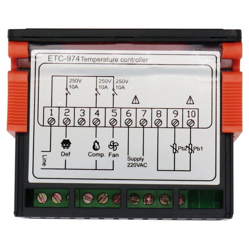 ETC-974 Digital Temperature Controller Microcomputer Thermostats Thermostat Refrigeration Alarm 220V NTC Sensor