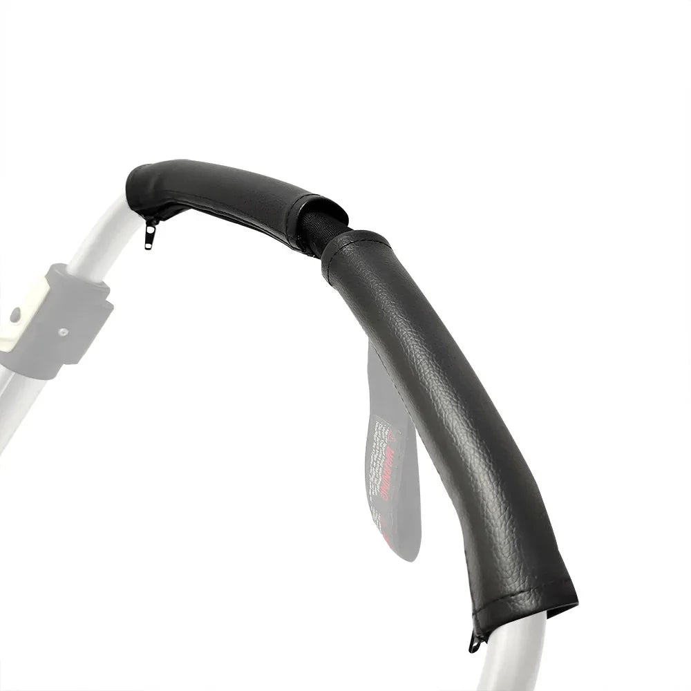 A Pair of Baby Strollers with Universal Handle, Gloves, Armrest Protective Cover, Faux Leather, Foldable and Washable Zipper