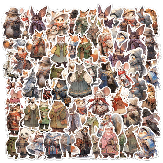 50PCS Creative Winter Animal Cute High Beauty Stickers Phone Cases Handbooks Water Cup Stickers