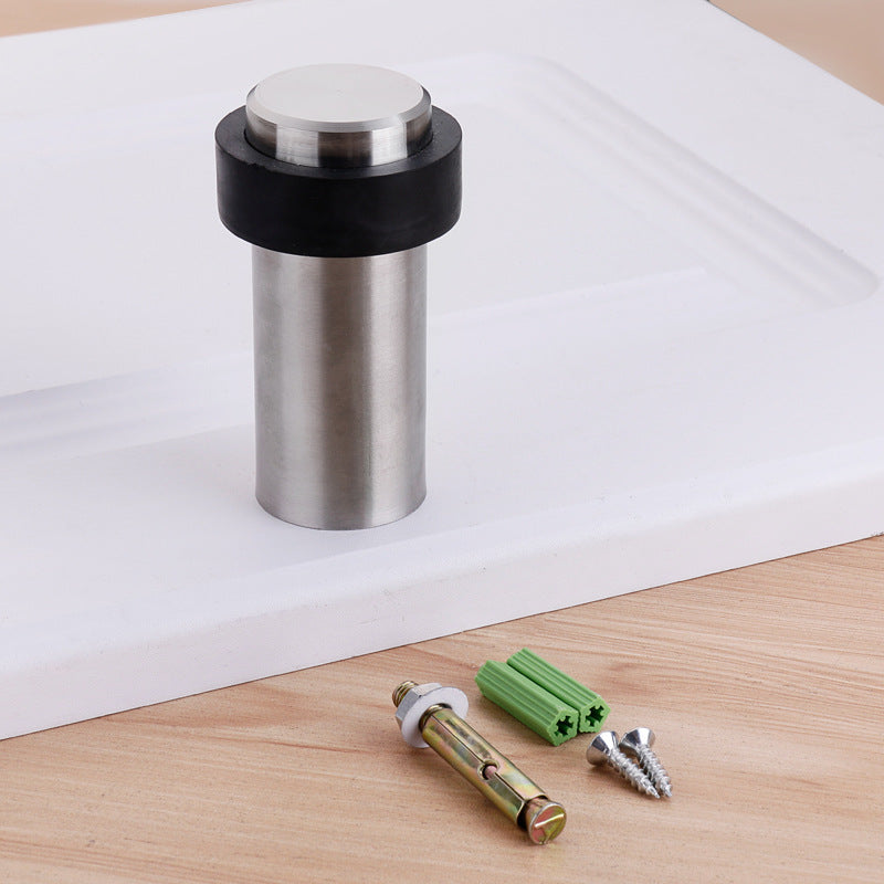 Rubber Door Stopper Stainless Steel Door Protective Pad Wall Protector Door Stop Anti-collision Door Holder Door Stops Hardware