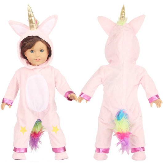 Toy Accessories Five Colors Fit 18 inch 43cm Doll Clothes Born Baby Animal Doll Clothes Suit For Baby Halloween Festival Gift