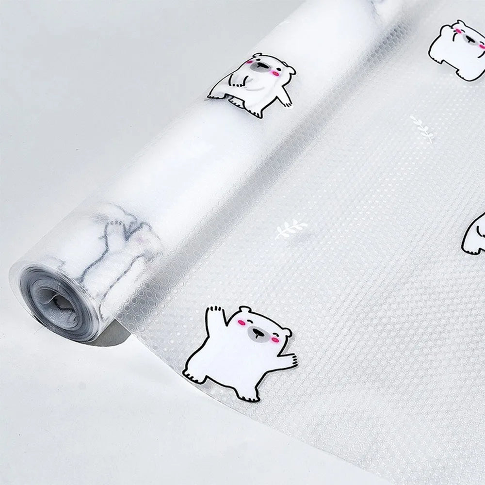 1 Roll Daisy Shelf Liner For Kitchen Cabinets EVA Waterproof Fridge Drawer Pad Cupboard Mat Easy Placemats Non-Adhesive Non-slip