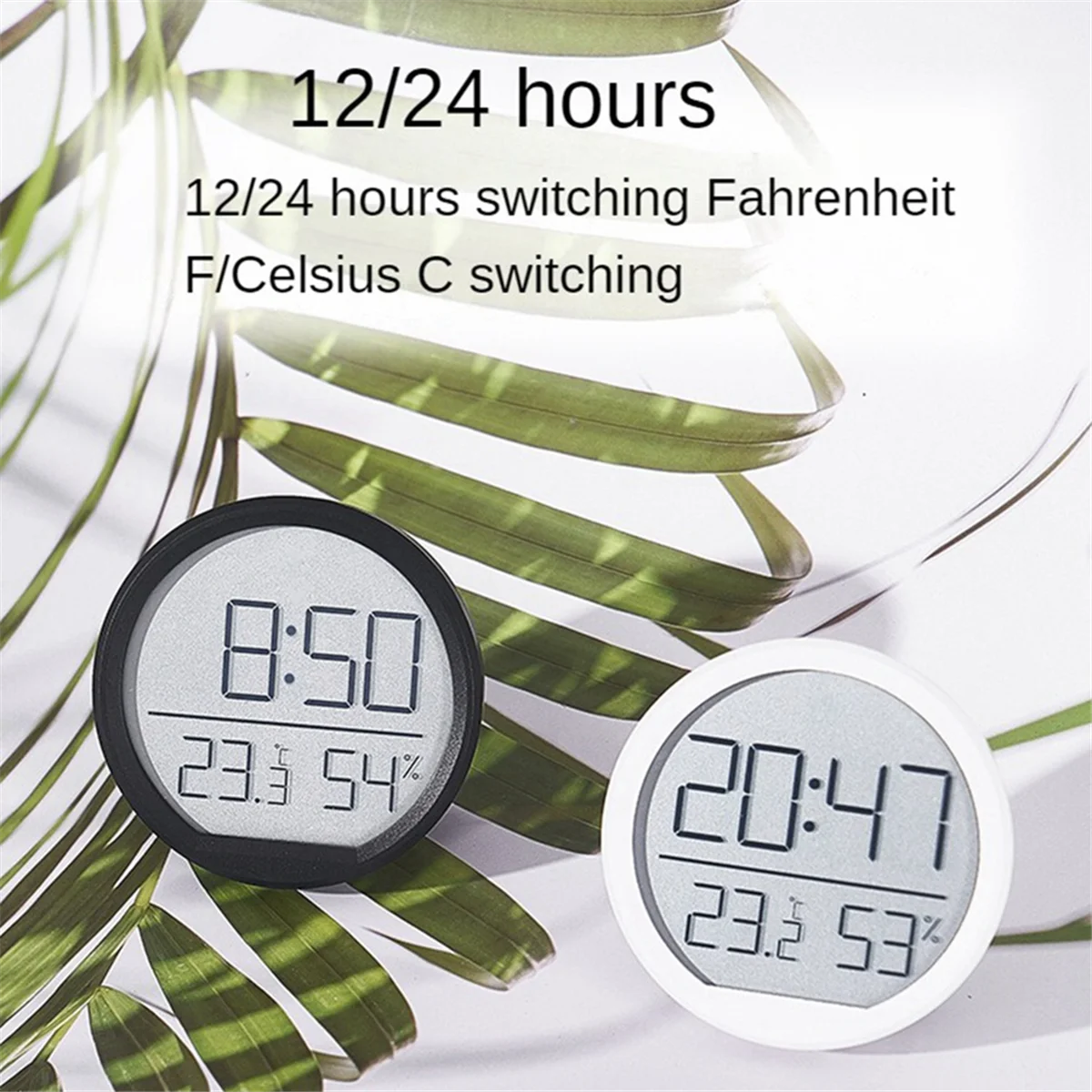 EYFL-LED Digital Wall Clocks Temperature Humidity Date Display Electronic Table Alarm Clock for Kitchen Study Refrigerator A