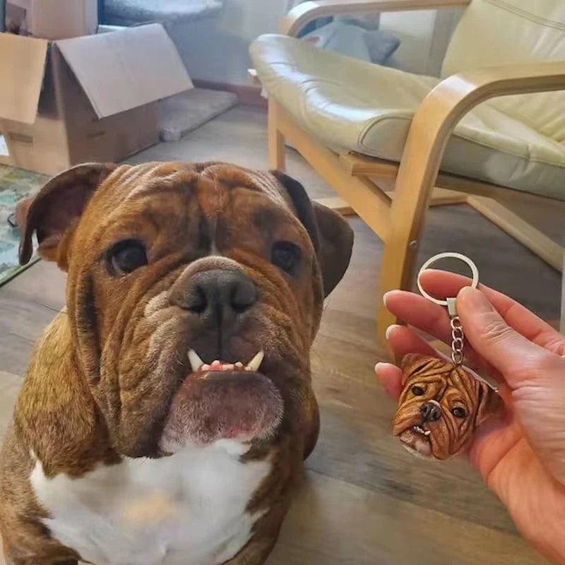 Personalized 3D Pet Portrait Pet Keychain Custom Dog Head Ornament Customized Pet Gift Pet Mini Sculpture Pet Lover Gift Ideas