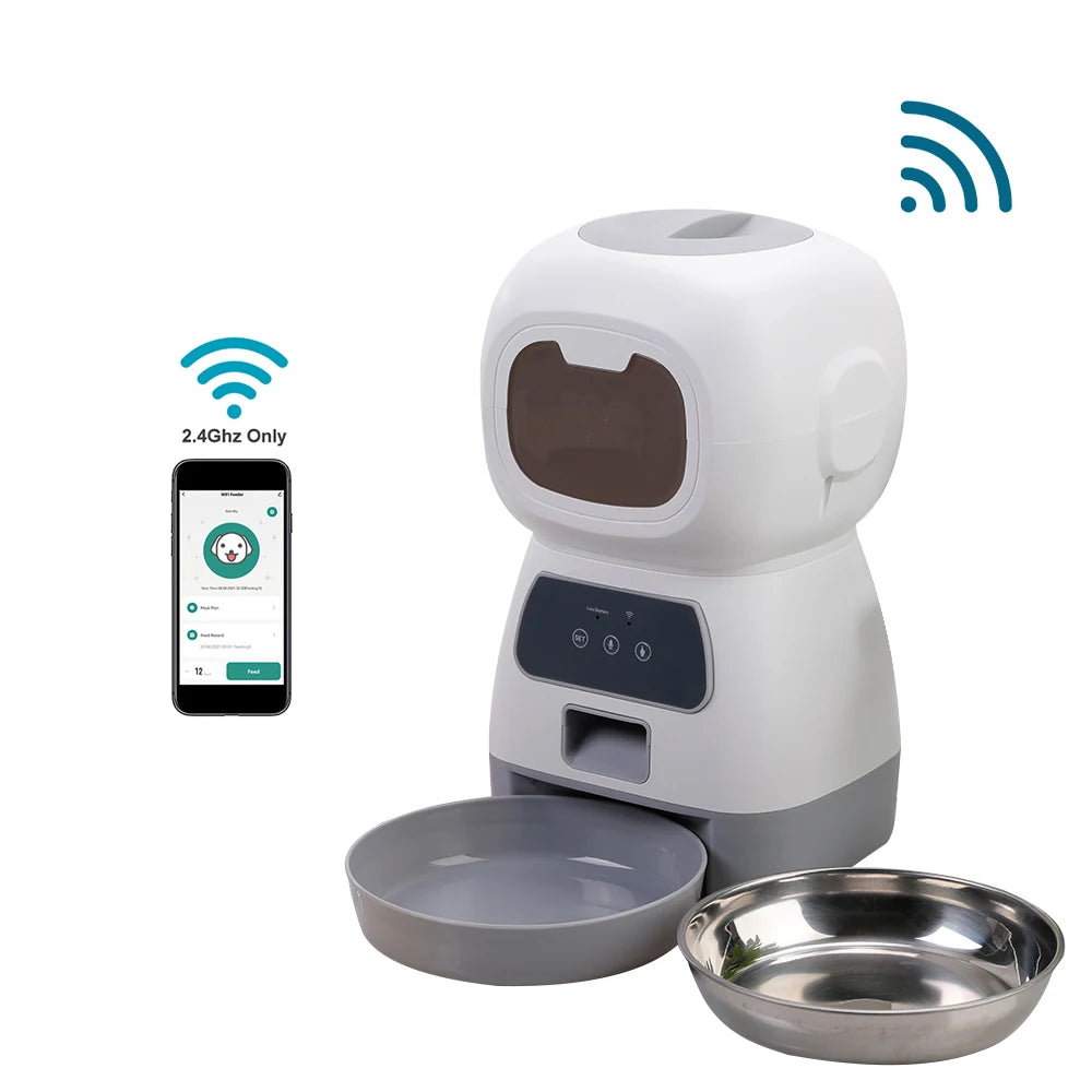 3.5L Automatic Pet Feeder Smart Swirl Slow Dog Feeder With WIFI Voice Recorder Large Capacity Timing Cat Food Dispenser Dog Bowl