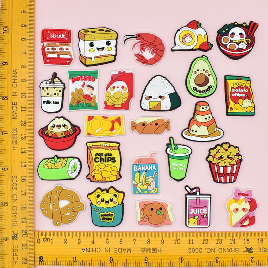 Cute Food Shoe Charms Decoration for Crocs Pin Accessories Charms Bracelet Wristband DIY Shoe Party Gifts