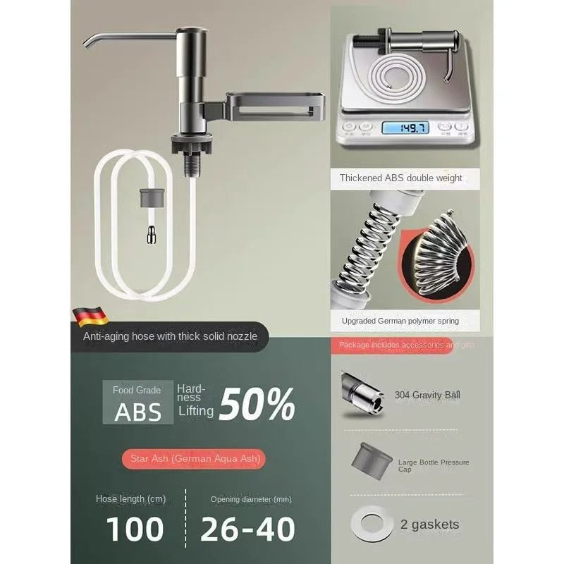 Kitchen sink soap dispenser sink detergent press household washing basin soap extension tube detergent pressurizer