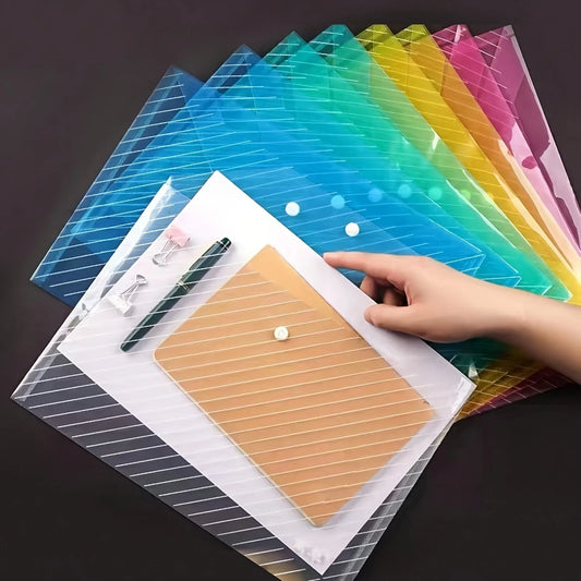 10pcs A4 Transparent Plastic Folder Filing Organiser Student Folder Folder Stationery Student Supplies