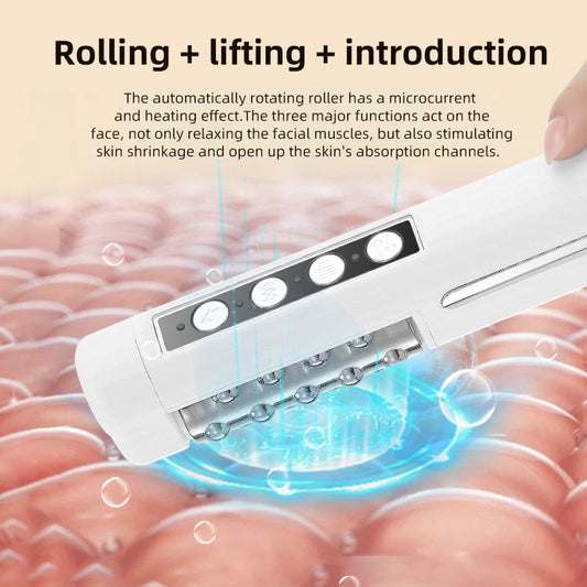 2025 Newest Facial Roller Machine Rotation EMS Heating Skin rejuvenation Facial Lifting Tighten Portable Beauty Machine