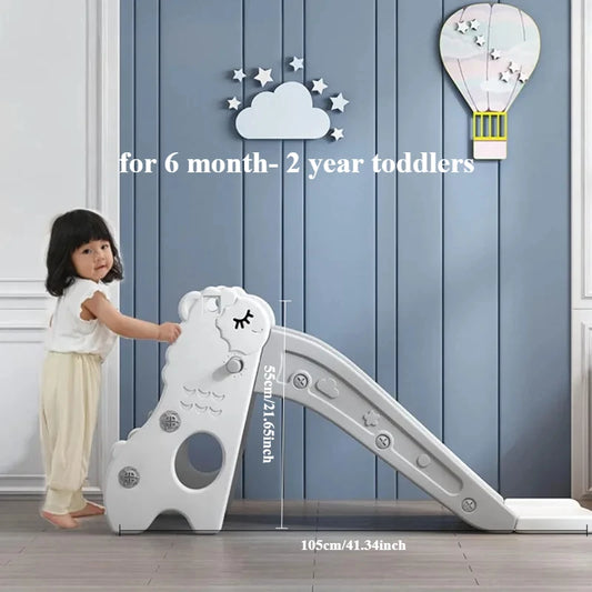 Kids Slide Folding Sheep Slide toy Super Load-bearing 2 Stairs Climber Play Slide for 6 month - 2 years Toddlers Outdoor/indoor