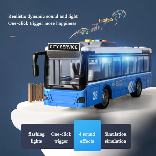 High-quality school bus toy car model large sound and light double-decker bus simulation car toy children's gift