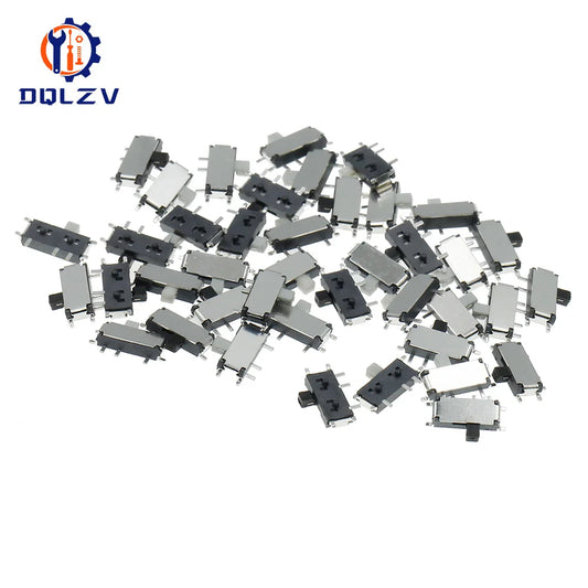 7Pin Mini Slide Switch On-OFF 2Position Micro Slide Toggle Switch 1P2T H=1.5MM Miniature Horizontal Slide Switch SMD