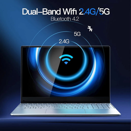 15.6 inch Laptop Computer intel Pentium 7505 Dual Core Laptops Windows 11 Pro Portable PC Gamer Notebook with Fingerprint Unlock