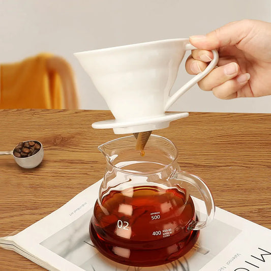 Coffee Pot Set Sharing Pot Coffee Filter Cup Hand Brew Coffee Set Reusable Coffee Utensils Coffee Servers Accessories