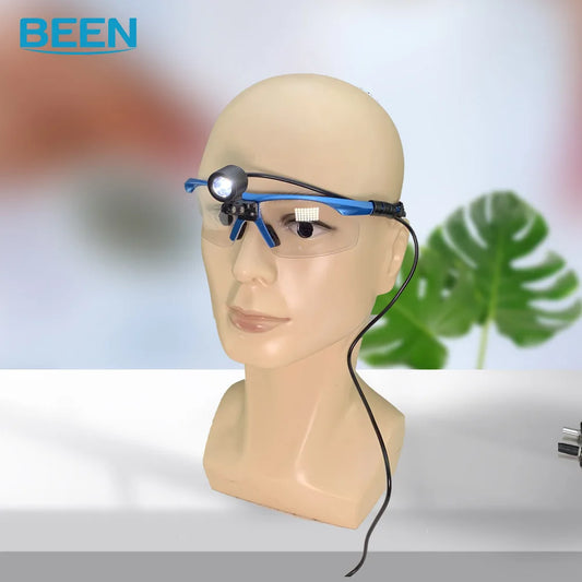 BEEN Oral Dental Headlight 3W LED Dentist Surgical Operation Headlamp with Protection Glasses Rechargeable Lithium-ion Loupes