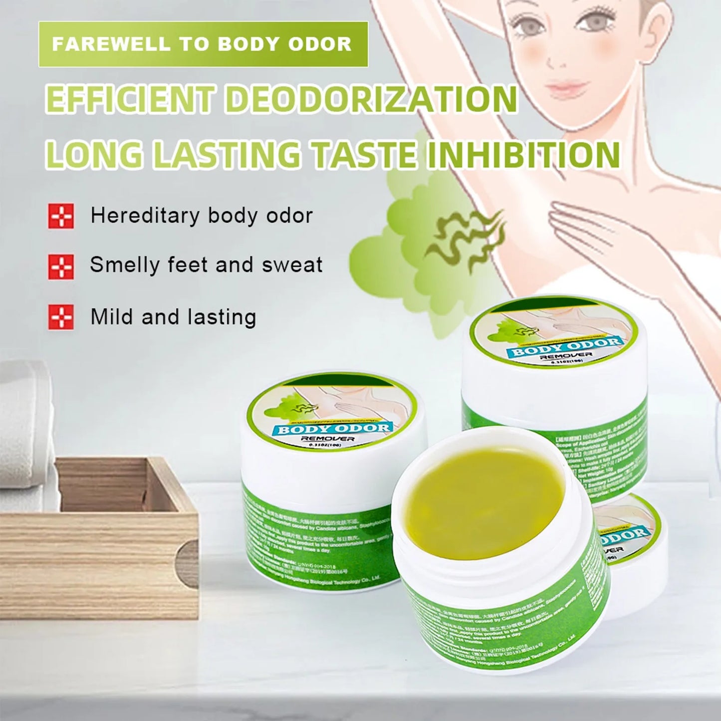 10g Odor Eliminator Effective Underarm Care Bleaching Cream Significant Effect Body Remove Odor Refreshing Lasting Aroma Cream