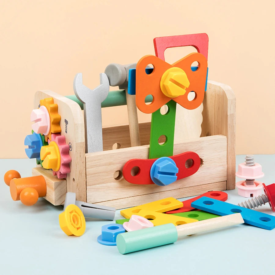 Kids Tool Bench Wooden Set Toys Montessori Toys Workbench Construction Toys Educational Toys Christmas Birthday Gifts boys