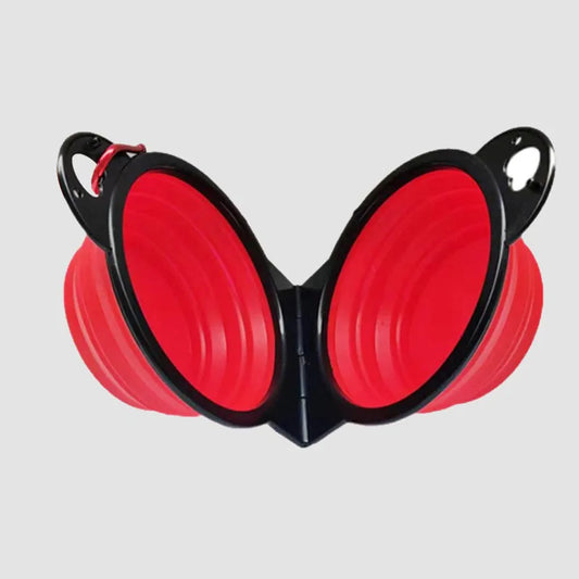 2 in 1 Collapsible Double Feeding Bowl Mini Folding Water Bowl for Dogs and Cats Open Portable Travel Set Dog Accessories