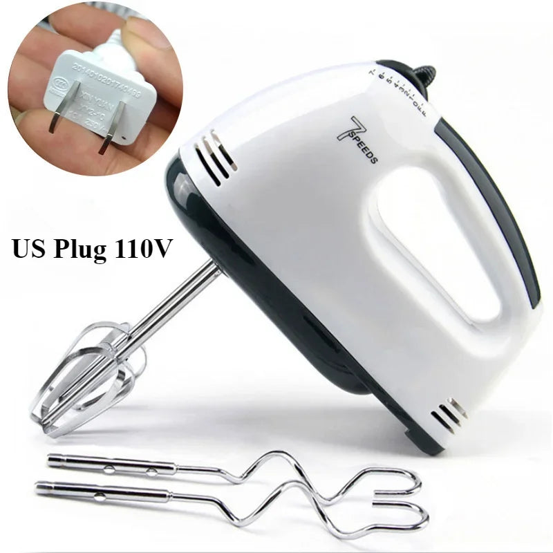 Electric Flour Blender Egg Beater Handheld Food Cake Bread Baking Dough Mixer for Kitchen Cooking 7 Speed Cream Blender
