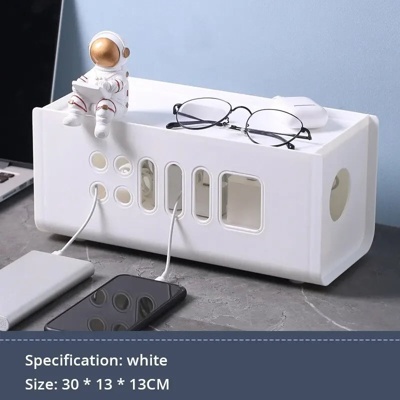 Cable Storage Box Multifunctional Power Board Wire Management Socket Wire Case Home Room Safety Network Line Storage Bin