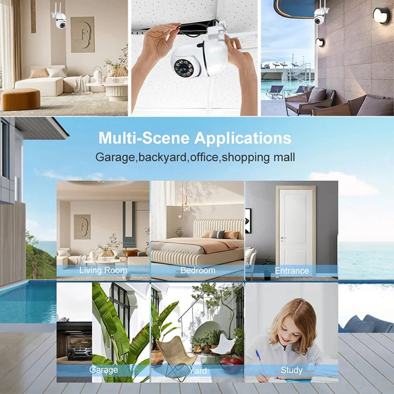 Smart Wifi Camera Video Surveillance IP Cameras Outdoor Security Protection Monitor 4.0X Zoom Home Wireless Waterproof Cam