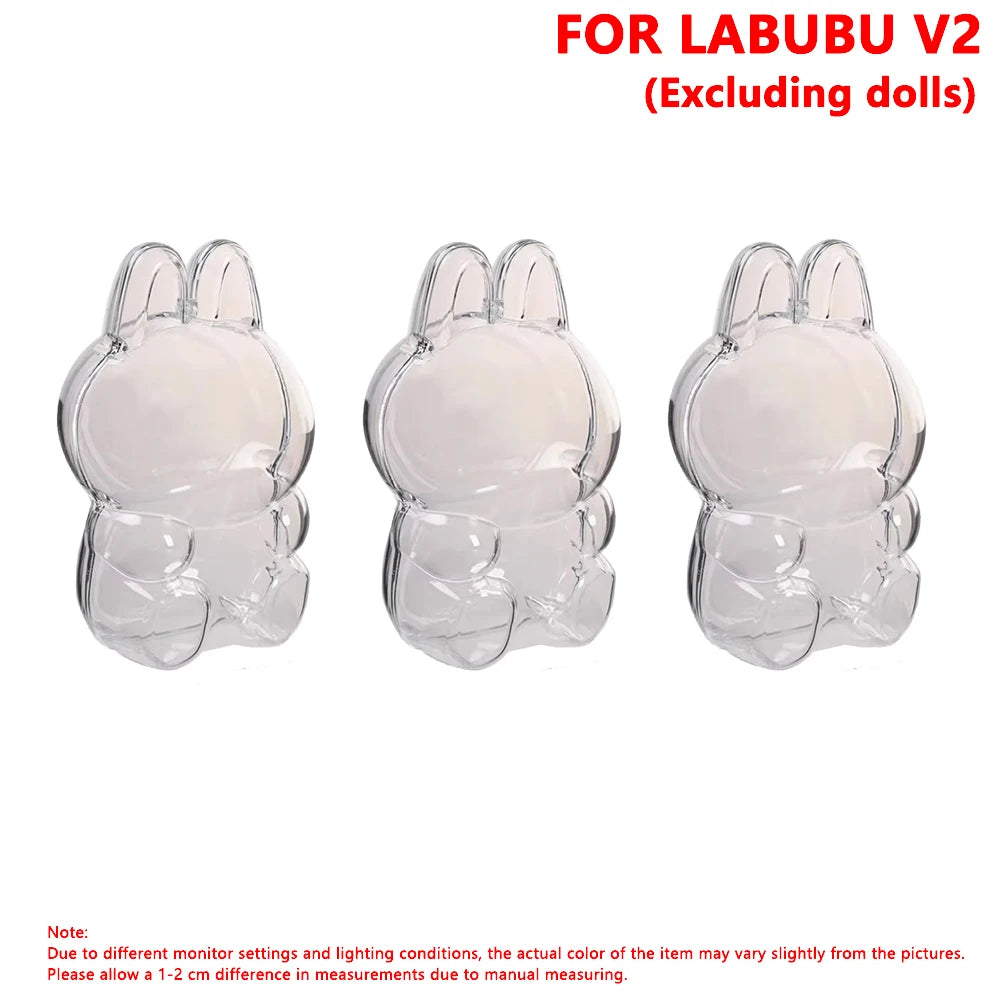 For LABUBU Protector Case Protection Cover V1 V2 Pendant Doll Storage Box Anti Dust Case For Labubu Clear Case Doll Accessories