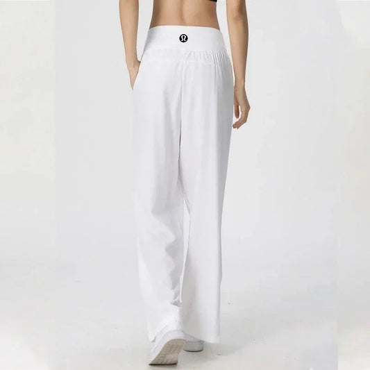 Yoga Pants Women's Loose Running Casual Pants Spring Summer Breathable Wide Leg Flare Outer Wear Sweatpants