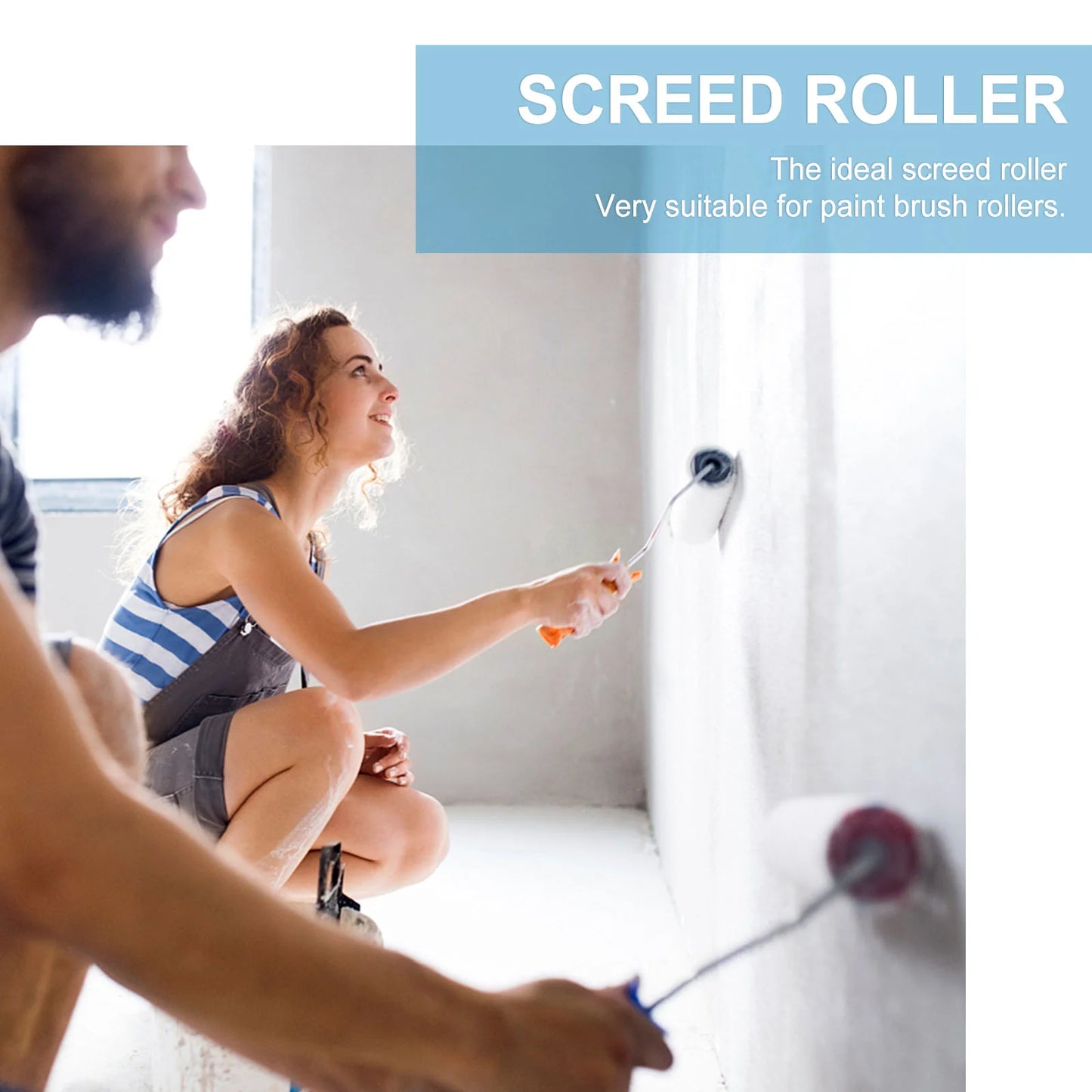 9 Inch 23cm Self Leveling Spiked Roller Brush Cement Floor Defoaming Tool With Handle Plastic Flooring Screed Roller