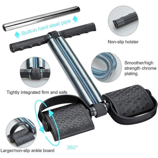 Elastic Sit Up Pull Rope Pedal Resistance Band Powerful Spring Drawstring Tummy Trimmer Equipment for Home Gym Bodybuilding