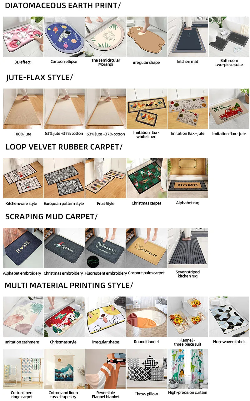 New Slip Absorbent Kitchen Mat Quick Drying Living Room Carpet High Quality Absorbent Anti Fall Rugs Anti Oil Stain Floor Mats