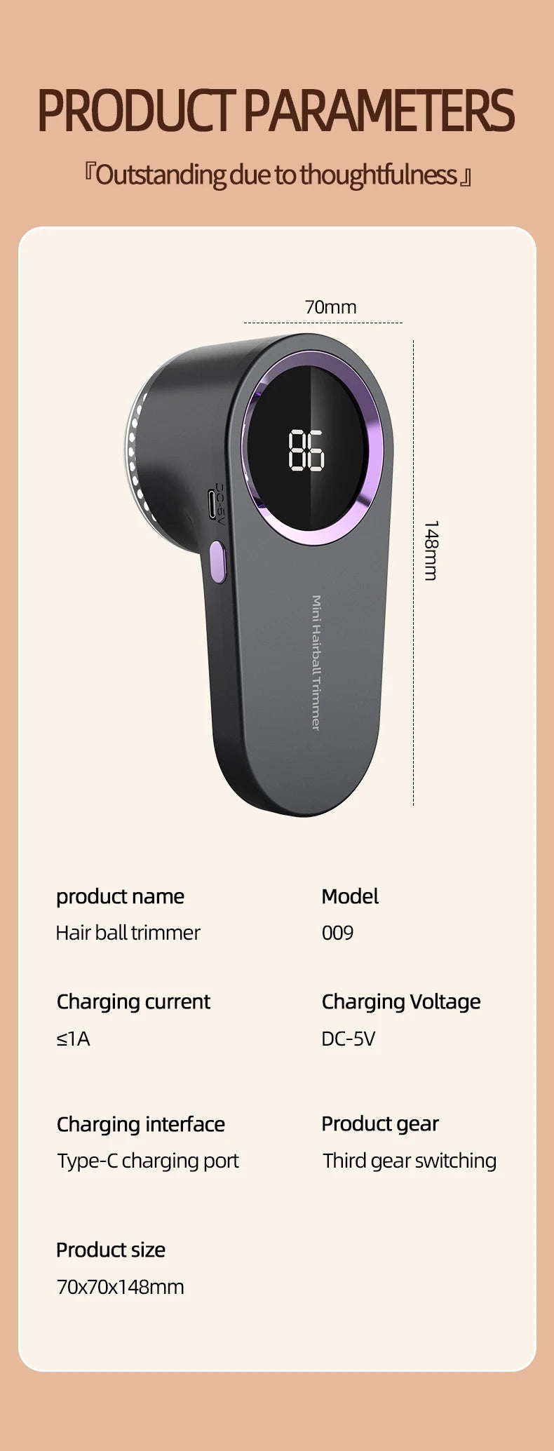 Lint Remover USB Charging Electric Pellet Machine Hair Ball Lint Trimmer Portable Electric Clothes Lint Machine High-speed Moto