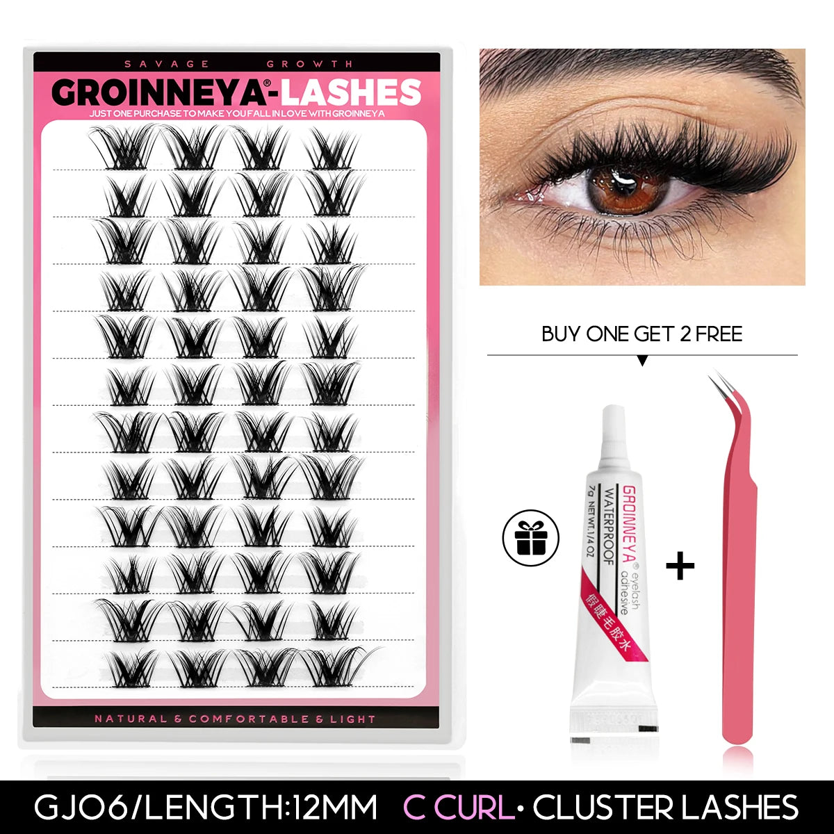 Diy Lash Extension Kit Cluster Eyelash Extension Kit Individual Lashes Kit Lash Bond and Seal Lash Glue and Lash Tweezers Makeup