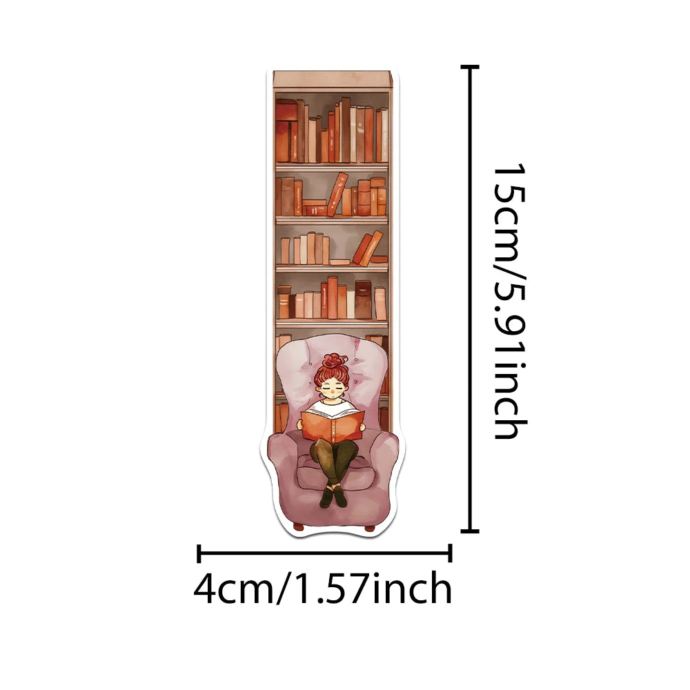 30pcs Bookcase Reading Bookmarks Decoration Cards School Stationary Supplies DIY Aesthetic Bookmark Students Creative Gifts