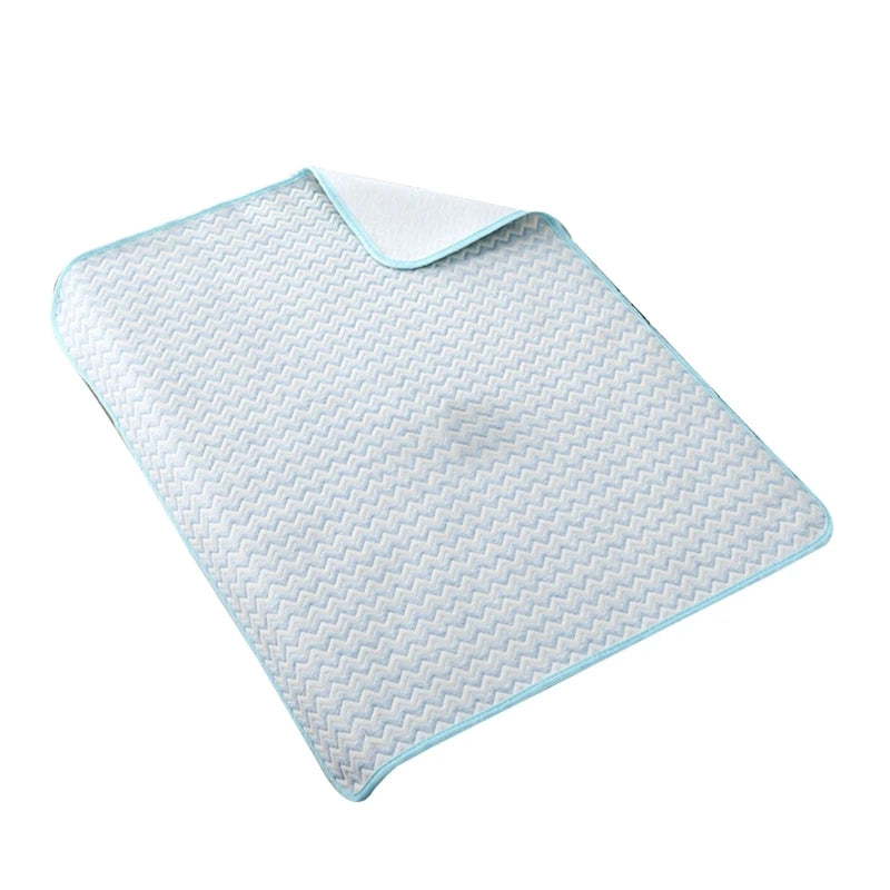 4Layer Waterproof Baby Diapering Changing Pad 70*50cm Ripple Pattern Crib Urine Mats Reusable Infant Toddler Bedding Accessories