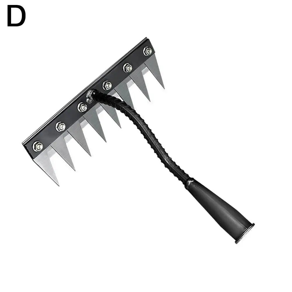 5/6/7/8 Teeth Agricultural Rake Soil Loosening Weeding Tool Manganese Steel Garden Weeding Rake Multi-use Agricultural Straw Hoe