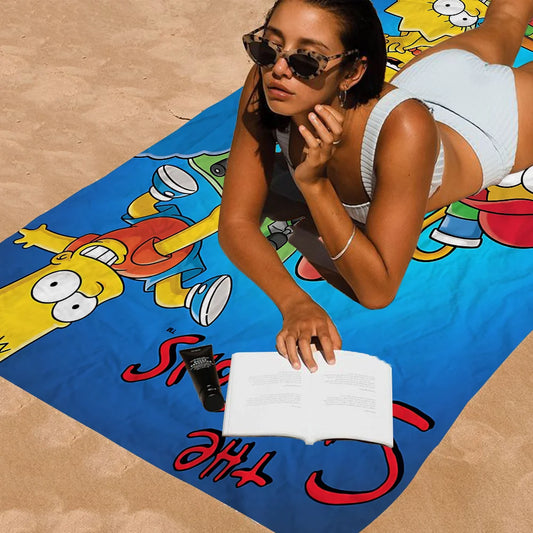 THE S-SIMPSONS Anime Cartoon Beach Towel Cute Kawaii Room Decor Bath Girls Children Hand Towels For Bathroom Shower