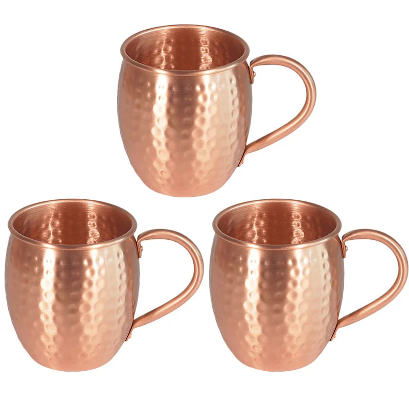 100% Copper Moscow Mule Mug Durable Coppery Beer Mugs 12OZ Coffee Mug Milk Cup Pure Copper Bar Cup Drinkware