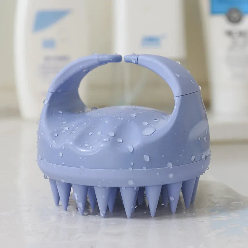 Scalp Brush Massager Sculp Scrubber Brush Wheat Straw Biodegradable Silicone Shampoo Brush Hair Scalp Massager For Hair Growth