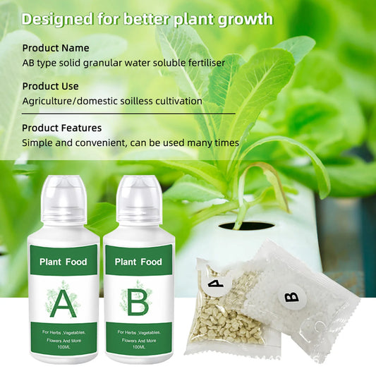 Plant Growing Nutrient 3 Set Hydroponic Plant Food Plant Growing Hydroponic Nutrients Indoor Plant Food for Vegetables Fruit
