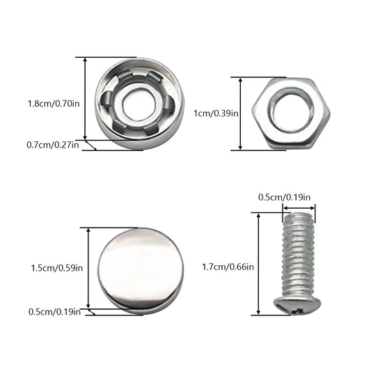 4Pcs Stainless Steel License Plate Security Screws Kit for Fastening Frame License Plate Cover Security Bolts