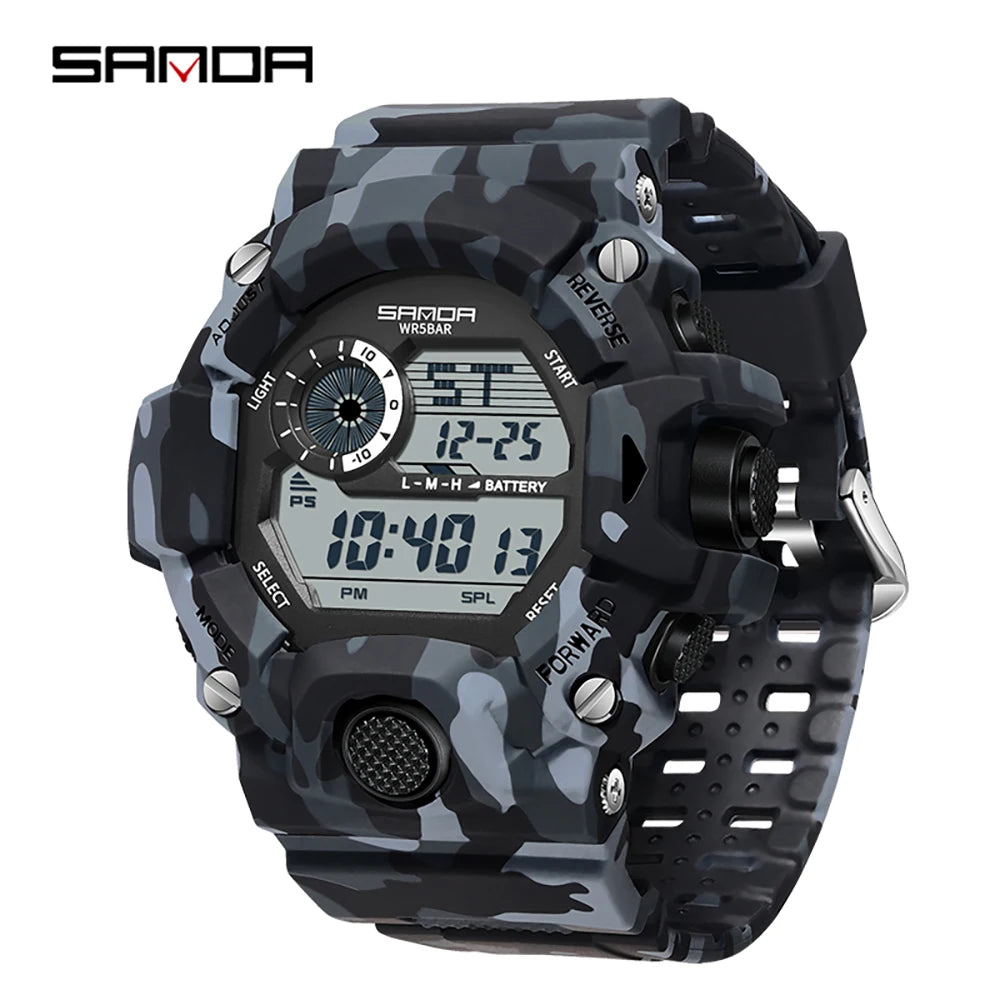 SANDA 2183 Fashion Military Student Electronic Watch Multi functional Timer Waterproof LED Student Electronic Digital Watch