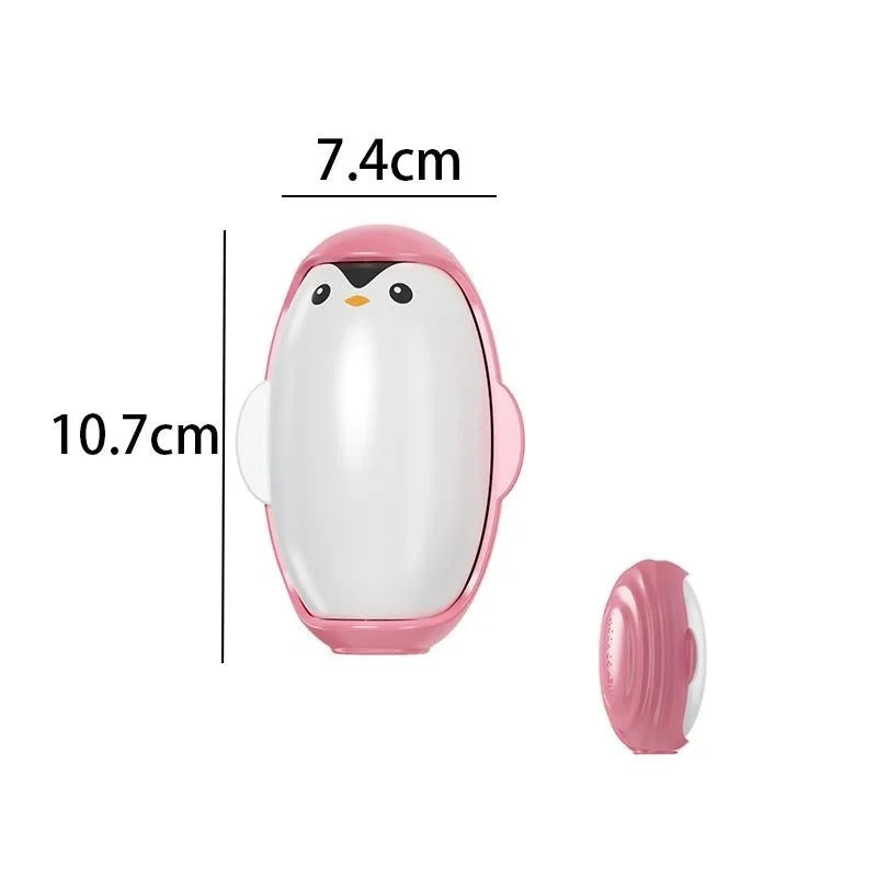 Washable Lint Remover Penguin Cute Portable Sticky Washable Reusable Clothes Dust Cleaning Hair Pet Sticky Roller Ball Traveling