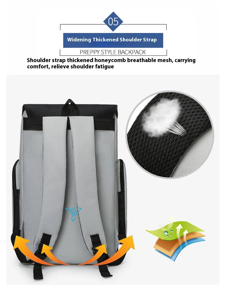 Large capacity backpack, men's backpack, men's leisure travel bag, computer backpack, middle school student, college student