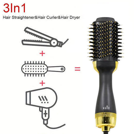Multi in one electroplating hair dryer brush and fuller, one-step hair dryer suitable for straight and curly hair