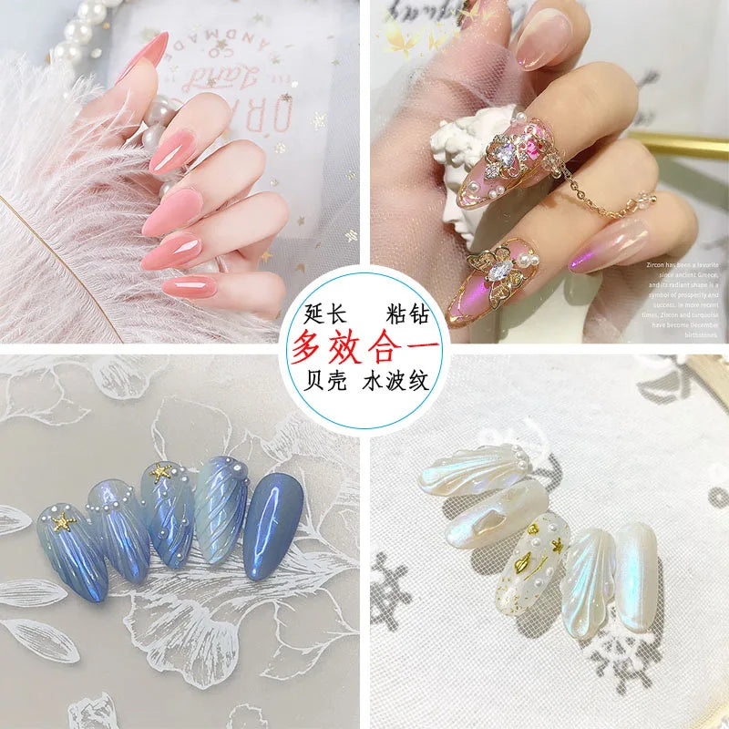 5ML Easy Stick Solid Nail Patch Gel No-Flowing Modelling Stick Tips Clear Nail Gel Gummy Adhesive Bond UV Nail Glue GY031&*