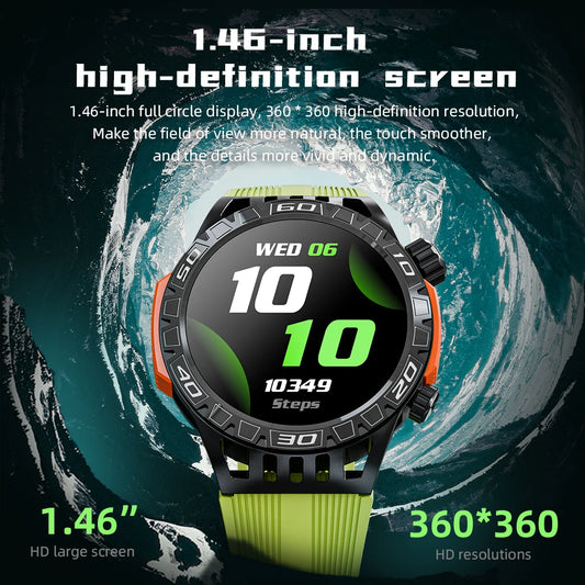 LOKMAT ZEUS 6 PRO Smart Watches Bluetooth Calls Flashlight Waterproof Smartwatches 1.46'' Screen Compass Sport Fitness Tracker